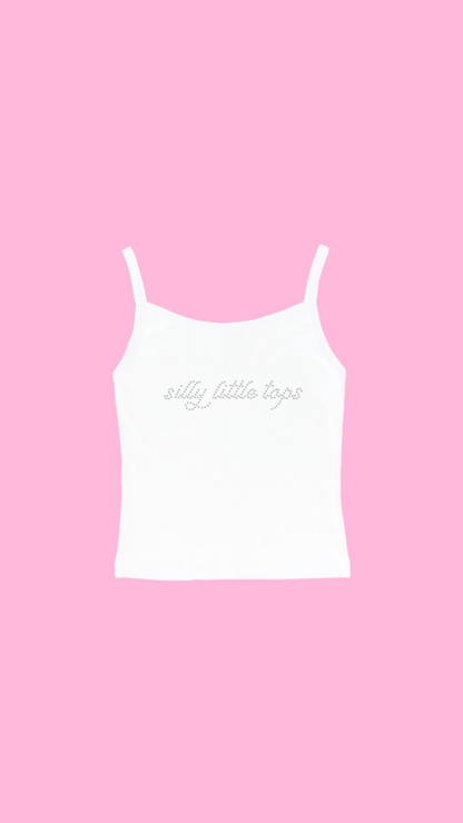 RHINESTONE TANK - White